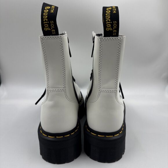 Dr. Martens Jadon 8-Eye Leather Chunky Platform Boot White Women Size 8 NEW - Picture 6 of 16
